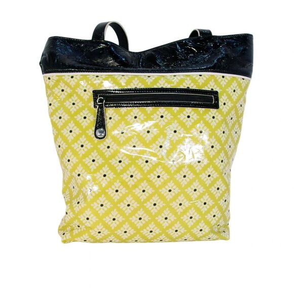 VERA BRADLEY Green/Black Daisy Floral Vinyl Shopper Tote Bag - MINT - Picture 4 of 9